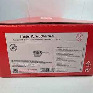 Fissler Pure Collection Saucepan Glass Lid 16cm 6.3 inches Stainless Steel 1.5QT